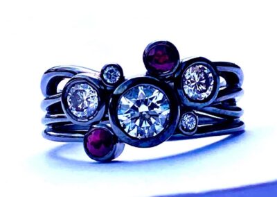 Diamond & Ruby Engagement w/ Black Rhodium